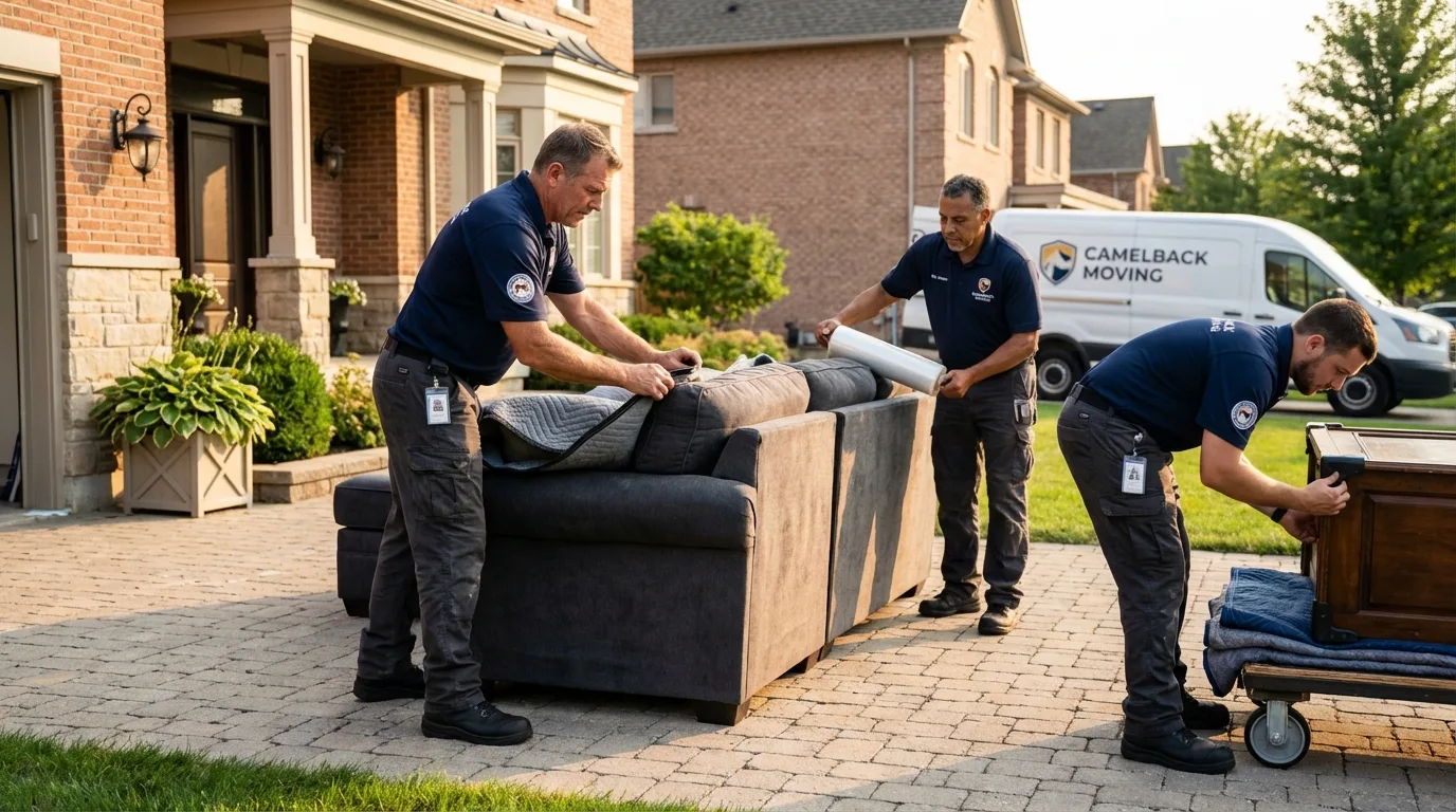 Large estate moving crew wrapping furniture in Fort Leonard Wood, MO