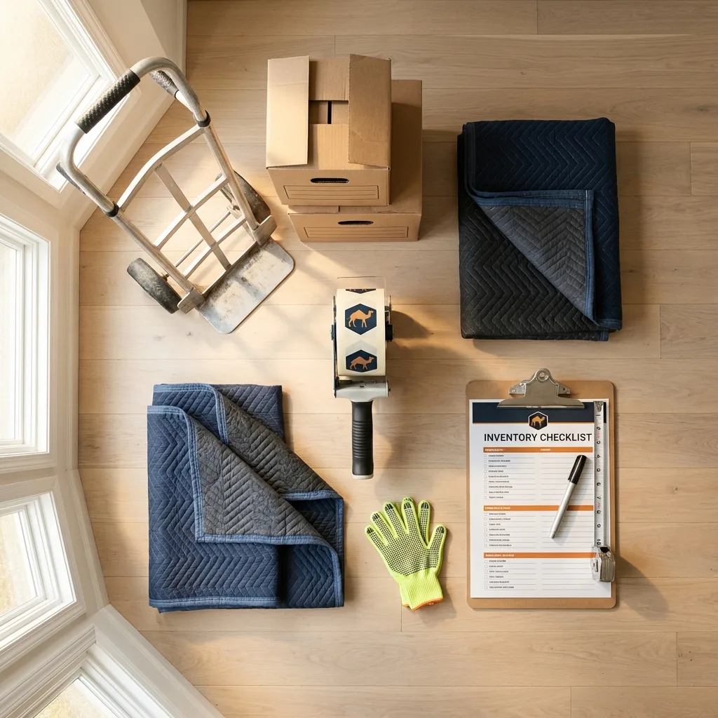 Professional moving supplies and packing materials layout for Fort Leonard Wood residential relocations